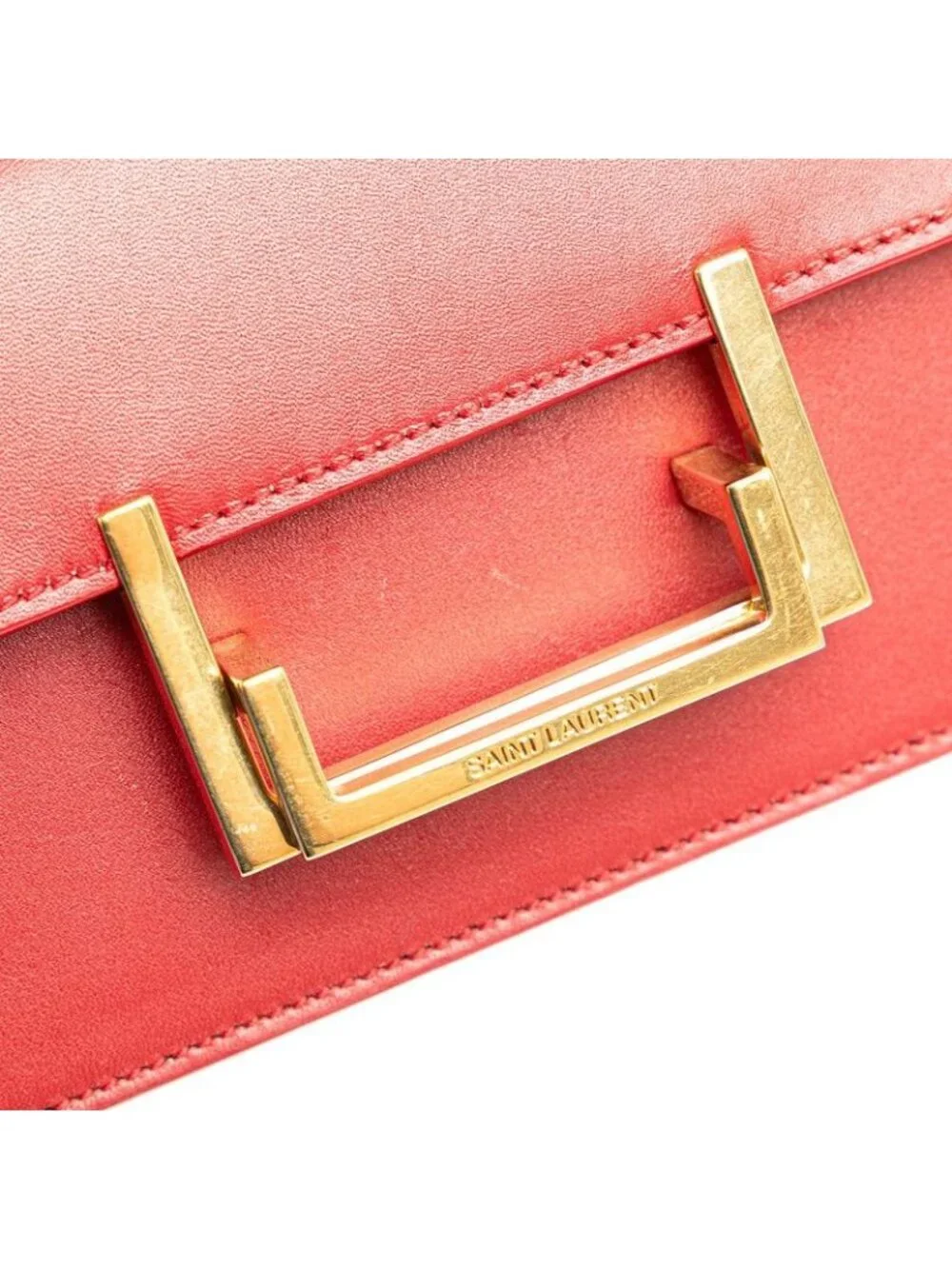 Saint Laurent Classic Lou Crossbody Mini Shoulder Bag Red Leather - Picture 5 of 10